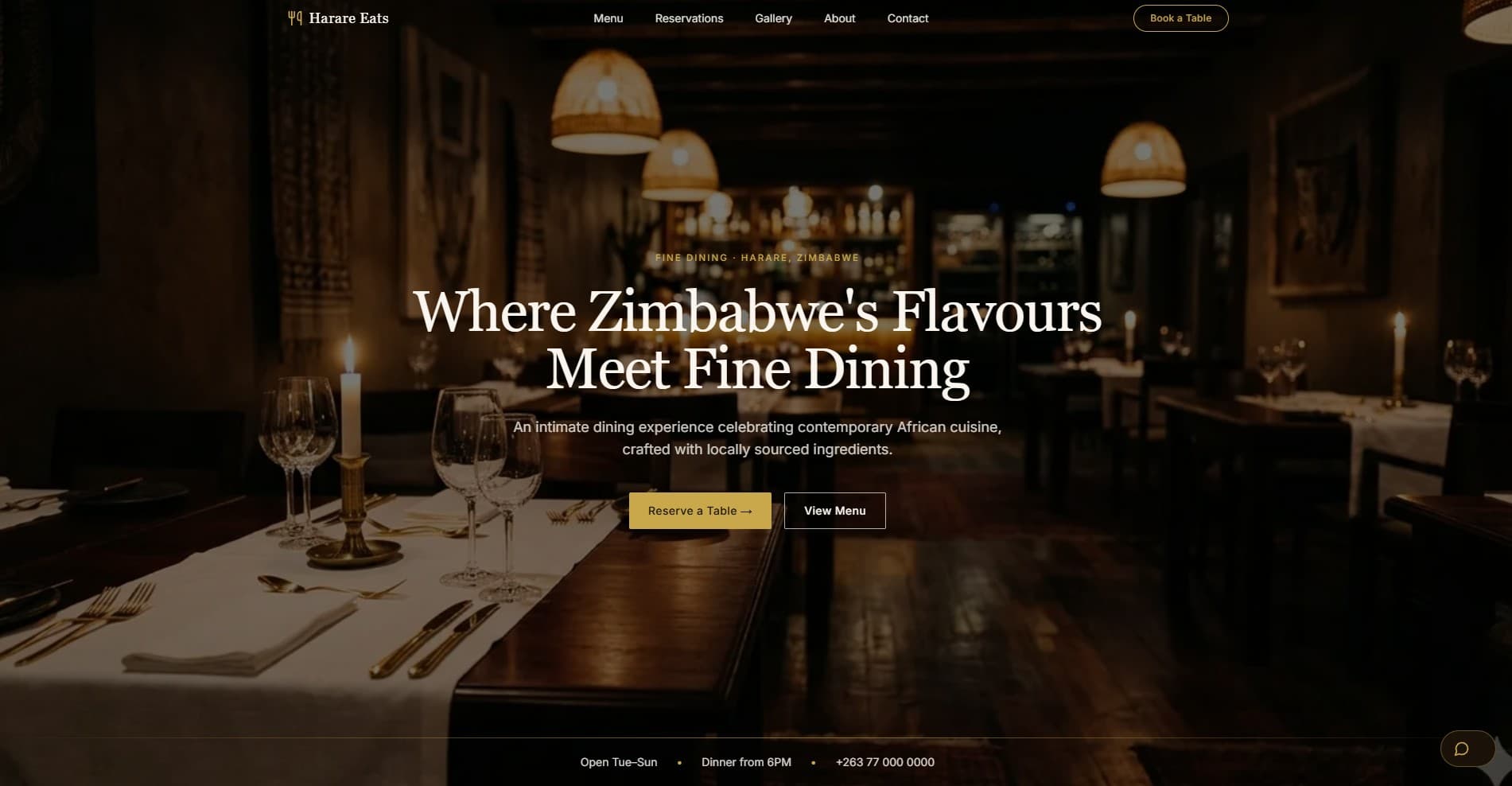 Harare Eats website